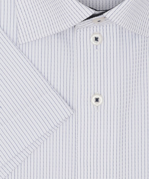 TOKYO SHIRTS(トウキョウシャツ)の「【超形態安定】 形態安定ノンアイロン ワイド 半袖ビジネスワイシャツ(大きいサイズ)(ビジネスシャツ・メンズ・ブルー・首回り47cm/首回り45cm)」の3枚目の写真