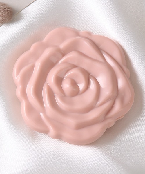 Ein/ローズモチーフ 両面 メイク コンパクトミラー 鏡（手鏡/メイク