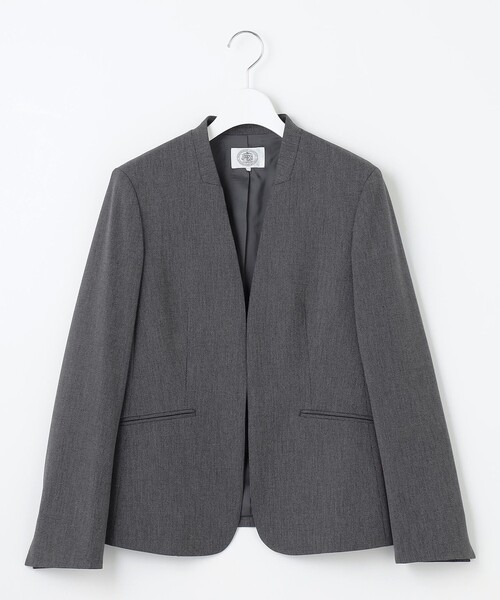 J.PRESS(ジェイプレス)の「【洗える】T/Rアルガンシルク ノーカラー ジャケット(ノーカラージャケット・レディース・ネイビー系/ブラウン系/ライトグレー系・T13/T15)」の8枚目の写真