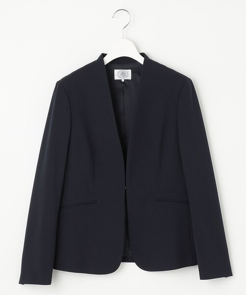 J.PRESS(ジェイプレス)の「【洗える】T/Rアルガンシルク ノーカラー ジャケット(ノーカラージャケット・レディース・ネイビー系/ブラウン系/ライトグレー系・T13/T15)」の9枚目の写真