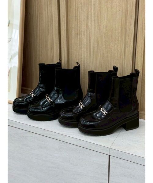 MERCURYDUO（マーキュリーデュオ）の「ローファーサイドゴアショートブーツ（ブーツ・レディース・ダークブラウン/ブラック・36/38）」の3枚目の写真