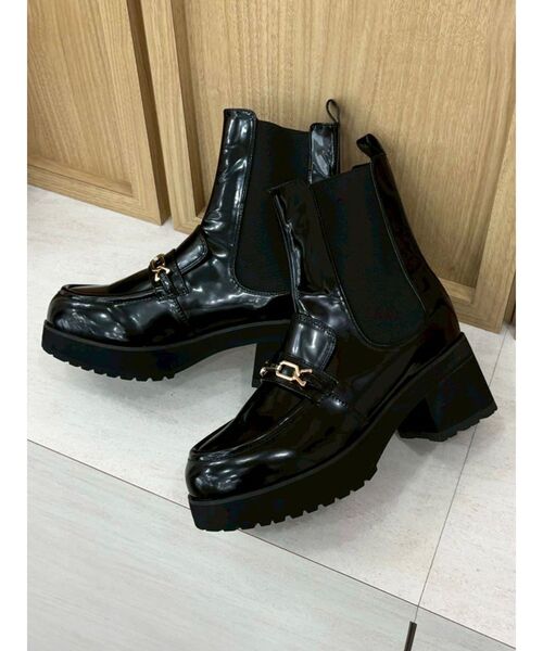 MERCURYDUO（マーキュリーデュオ）の「ローファーサイドゴアショートブーツ（ブーツ・レディース・ダークブラウン/ブラック・36/38）」の10枚目の写真