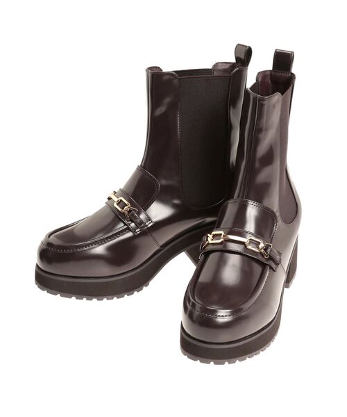 MERCURYDUO（マーキュリーデュオ）の「ローファーサイドゴアショートブーツ（ブーツ・レディース・ダークブラウン/ブラック・36/38）」の17枚目の写真