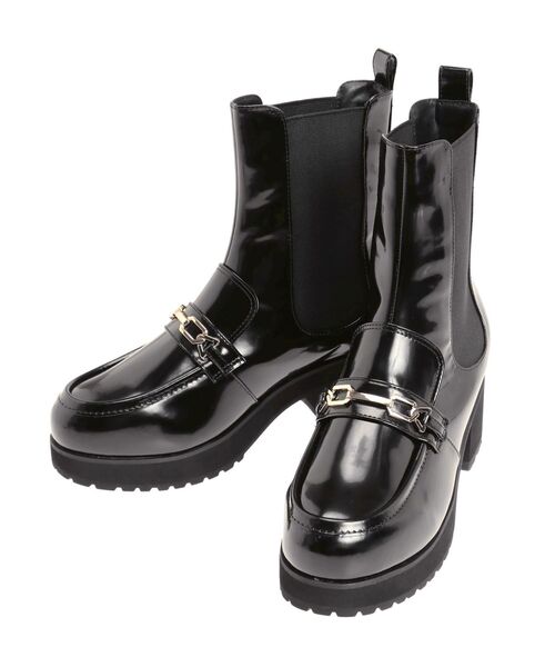 MERCURYDUO（マーキュリーデュオ）の「ローファーサイドゴアショートブーツ（ブーツ・レディース・ダークブラウン/ブラック・36/38）」の18枚目の写真