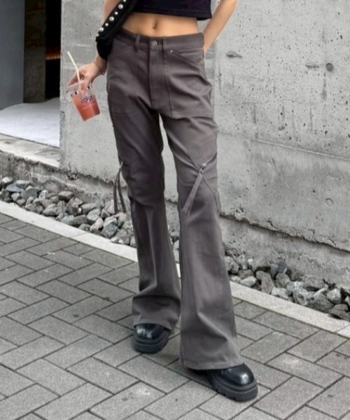 パンツ an___ セール】サイドポケットL/Wフレアパンツ（その他パンツ