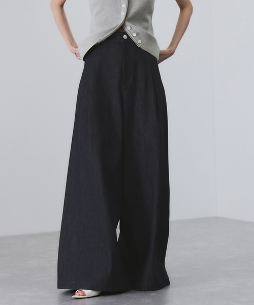 ADAM ET ROPE'(アダムエロペ)の「ツイストシームワイドデニム(デニムパンツ・レディース・ネイビー・38/36/34)」の22枚目の写真