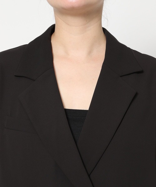 HARE（ハレ）の「タックプリーツシアージャケット＊ワイドパンツ(HARE)（セットアップ・レディース・ブラック/チェック・FREE）」の19枚目の写真