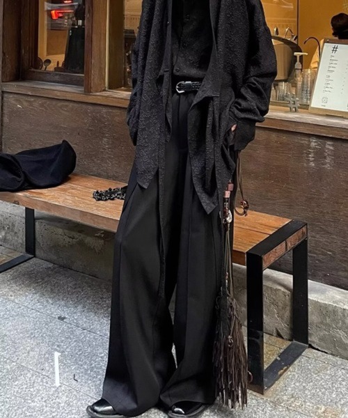 NOWLE（ノウル）の「【NOWLE】センターライン ダブルプリーツ ドレープ フレア スラックス（スラックス・メンズ・アッシュブラウン/ブラック・LARGE/MEDIUM/SMALL）」の18枚目の写真