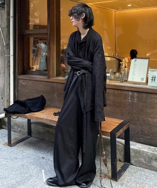 NOWLE（ノウル）の「【NOWLE】センターライン ダブルプリーツ ドレープ フレア スラックス（スラックス・メンズ・アッシュブラウン/ブラック・LARGE/MEDIUM/SMALL）」の19枚目の写真