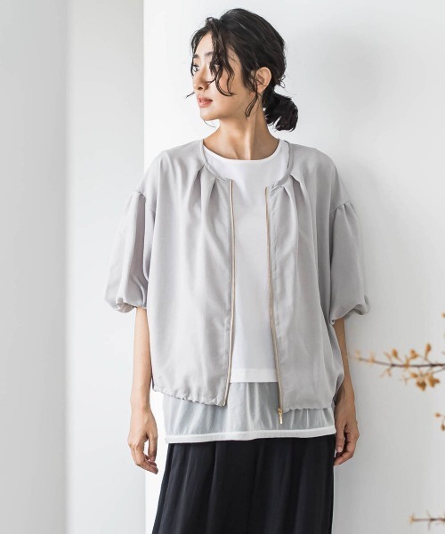 la.f…（ラエフ）の「【WEB限定】バルーンスリーブブラウス≪手洗い可能≫（シャツ/ブラウス・レディース・チャコールグレー/ライトグレー・9号/11号）」の2枚目の写真