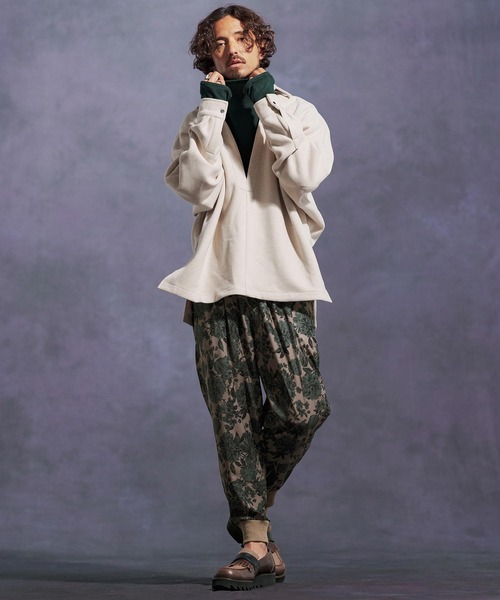 Jih Nunc（ジーヌンク）の「mp13900-フラワー総柄タックリブパンツ（その他パンツ・メンズ・ベージュ/ブラック・L/M/S）」の8枚目の写真