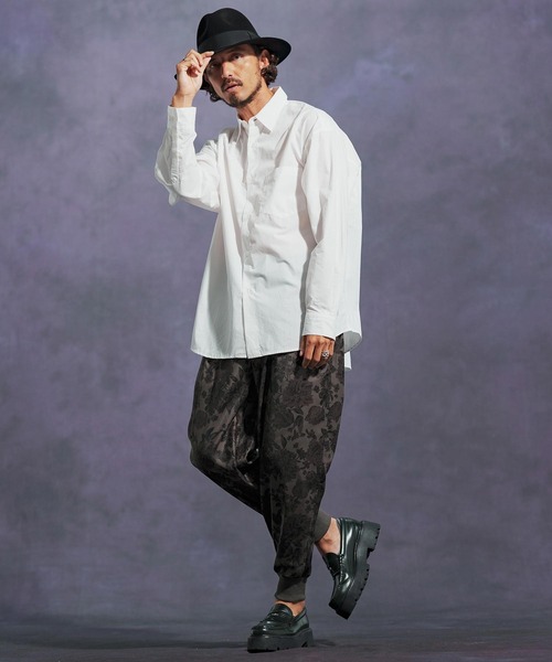 Jih Nunc（ジーヌンク）の「mp13900-フラワー総柄タックリブパンツ（その他パンツ・メンズ・ベージュ/ブラック・L/M/S）」の16枚目の写真