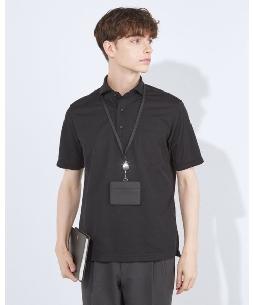 SUIT SELECT(スーツセレクト)の「【WEB限定】【RBC/半袖】カッタウェイビズポロシャツ プルオーバータイプ/4S(ポロシャツ・メンズ・ブラック/ネイビー系/グレー・SMALL/MEDIUM/LARGE/X-LARGE)」の5枚目の写真