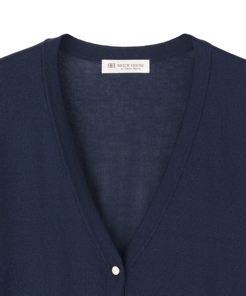 TOKYO SHIRTS（トウキョウシャツ）の「ハイゲージ Vネックカーディガン（カーディガン/ボレロ・レディース・ネイビー/ブラウン・M/L/LL）」の5枚目の写真