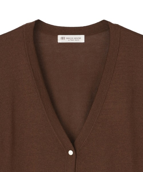 TOKYO SHIRTS（トウキョウシャツ）の「ハイゲージ Vネックカーディガン（カーディガン/ボレロ・レディース・ネイビー/ブラウン・M/L/LL）」の9枚目の写真