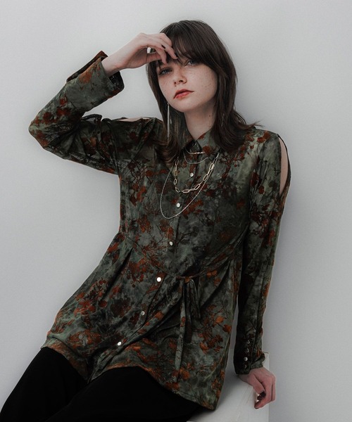 HARE(ハレ)の「オパールシアータイトシャツ(HARE)(シャツ/ブラウス・レディース・ブラック/グリーン・FREE)」の13枚目の写真