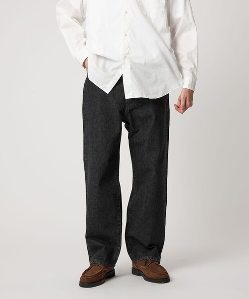 Steven Alan＞ 13.5oz デニム 5ポケット バギー テーパード パンツ