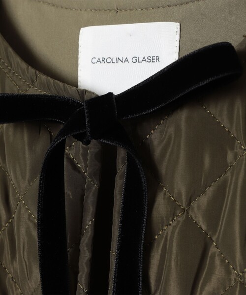 CAROLINA GLASER（カロリナ グレイサー）の「リボン付きキルティング ノースリーブワンピース（ワンピース・レディース・グリーン系その他5/ブラック・ONE SIZE）」の14枚目の写真