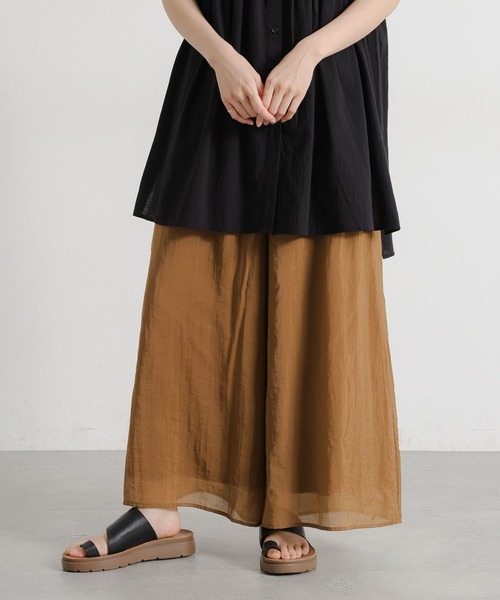 studio CLIP（スタディオクリップ）の「シアーフレアスカーチョ[プチサイズあり]（その他パンツ・レディース・ブラウン/ピンク/アイボリー・PF/FREE）」の2枚目の写真