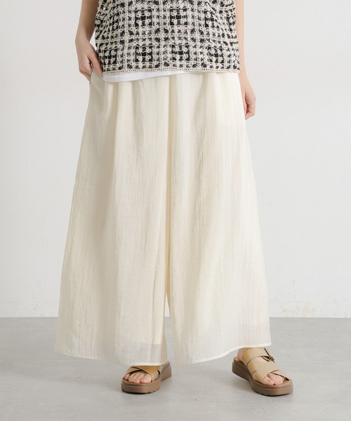 studio CLIP（スタディオクリップ）の「シアーフレアスカーチョ[プチサイズあり]（その他パンツ・レディース・ブラウン/ピンク/アイボリー・PF/FREE）」の21枚目の写真