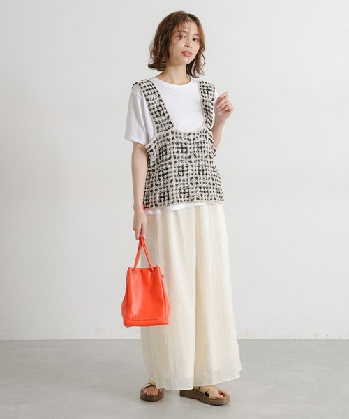 studio CLIP（スタディオクリップ）の「シアーフレアスカーチョ[プチサイズあり]（その他パンツ・レディース・ブラウン/ピンク/アイボリー・PF/FREE）」の18枚目の写真