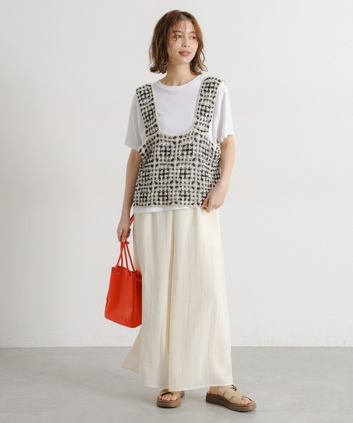 studio CLIP（スタディオクリップ）の「シアーフレアスカーチョ[プチサイズあり]（その他パンツ・レディース・ブラウン/ピンク/アイボリー・PF/FREE）」の17枚目の写真