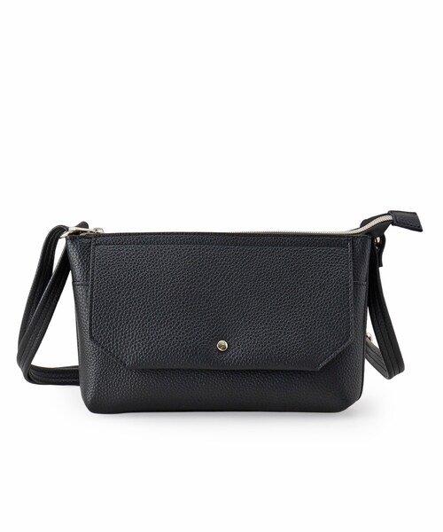 SHOO・LA・RUE（シューラルー）の「【軽量】ふわっと軽いフラップショルダーバッグ（ショルダーバッグ・レディース・シルバー系その他/ベージュ系4/ブラック/ブラック系4・00）」の13枚目の写真