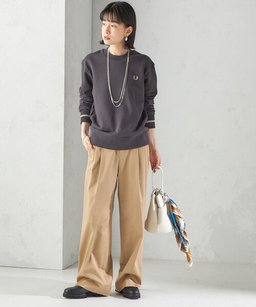 SHIPS(シップス)の「〈洗濯機可能〉ハイカウント ツイル 2タック ワイド パンツ(その他パンツ・レディース・ベージュ/ブラック・34/36/38)」の21枚目の写真