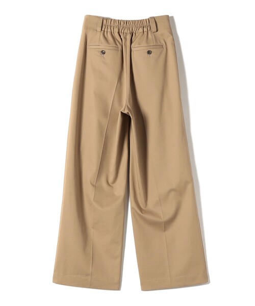 セール】〈洗濯機可能〉ハイカウント ツイル 2タック ワイド パンツ