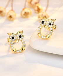 フクロウモチーフピアス