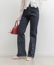 RANDA | ハイウエストパールフレアデニム(その他パンツ)