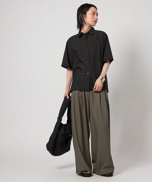CITEN(シテン)の「<CITEN>エッセンシャルシャツハンソデ(シャツ/ブラウス・レディース・ワイン/ブラック/ライトブルー・M/S)」の5枚目の写真