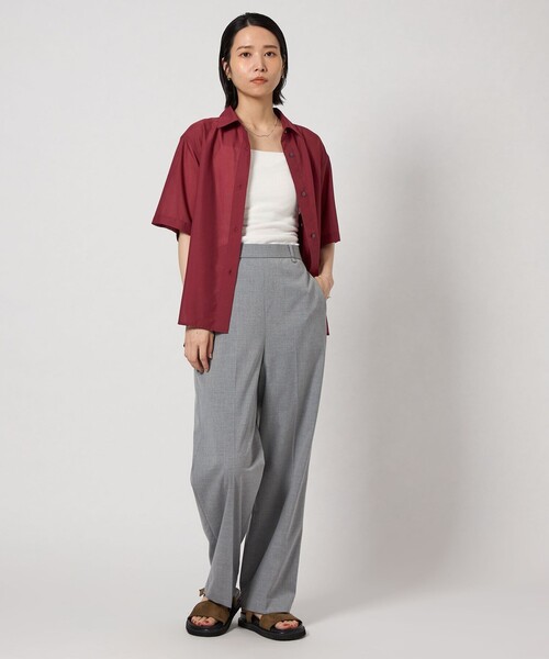 CITEN(シテン)の「<CITEN>エッセンシャルシャツハンソデ(シャツ/ブラウス・レディース・ワイン/ブラック/ライトブルー・M/S)」の7枚目の写真