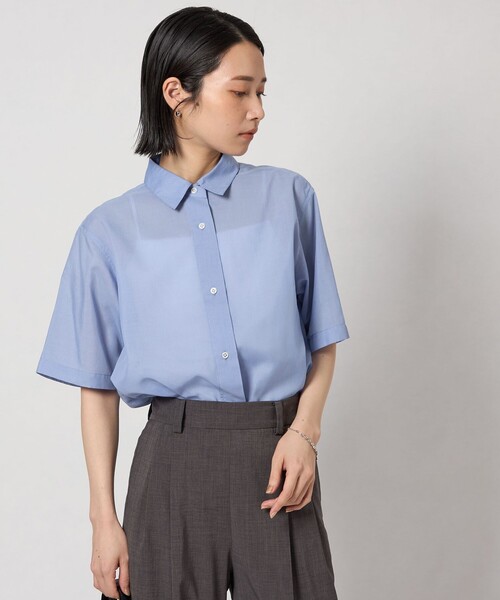 CITEN(シテン)の「<CITEN>エッセンシャルシャツハンソデ(シャツ/ブラウス・レディース・ワイン/ブラック/ライトブルー・M/S)」の8枚目の写真