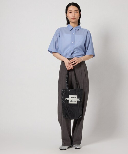 CITEN(シテン)の「<CITEN>エッセンシャルシャツハンソデ(シャツ/ブラウス・レディース・ワイン/ブラック/ライトブルー・M/S)」の9枚目の写真