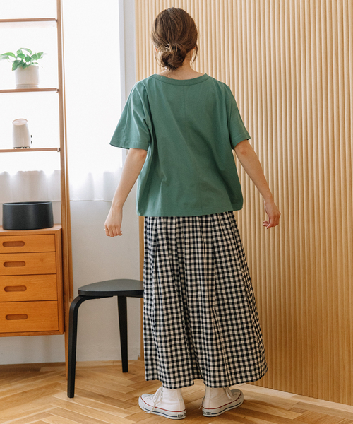 POU DOU DOU(プードゥドゥ)の「木の実刺繍Tee(Tシャツ/カットソー・レディース・ミント/ブラウン/オフホワイト/ブラック・M)」の10枚目の写真