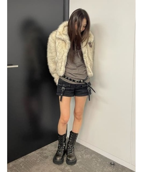 LAGUA GEM（ラグアジェム）の「POCKET POINT FAUX FUR コート（その他アウター・レディース・アイボリー/カーキ/ベージュ・SMALL/MEDIUM）」の13枚目の写真