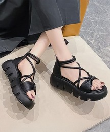 blackdia ocean（ブラックダイヤオーシャン）の「blackdia ocean 軽量厚底 リボンストラップサンダル（サンダル）」