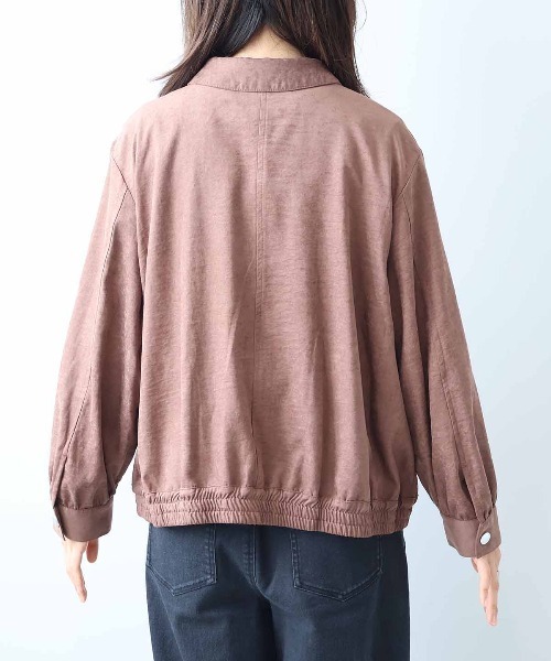 leswel(レスウェル)の「【L~5L 大きいサイズ】ブロントZIPシャツカラーブルゾン(ブルゾン・レディース・ネイビー/ライトグレー/ブラウン・L/LL/3L/4L/5L)」の18枚目の写真
