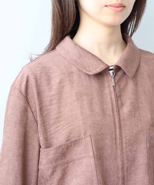 leswel(レスウェル)の「【L~5L 大きいサイズ】ブロントZIPシャツカラーブルゾン(ブルゾン・レディース・ネイビー/ライトグレー/ブラウン・L/LL/3L/4L/5L)」の19枚目の写真