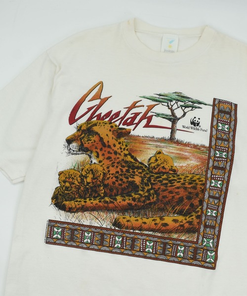 VINTAGE(ヴィンテージ)の「【USED】90’s JOSTENS “Cheetah” アニマル Tシャツ(Tシャツ/カットソー・メンズ・ホワイト・LARGE)」の2枚目の写真