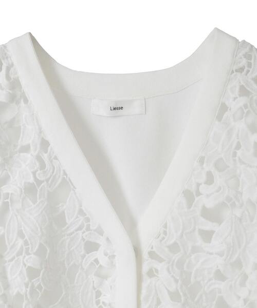 Liesse（リエス）の「レースニットカーディガン（カーディガン/ボレロ・レディース・ホワイト/ブラック・FREE）」の9枚目の写真