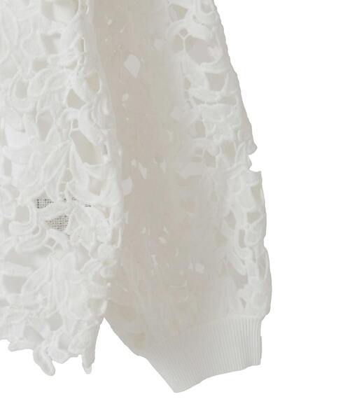 Liesse（リエス）の「レースニットカーディガン（カーディガン/ボレロ・レディース・ホワイト/ブラック・FREE）」の10枚目の写真