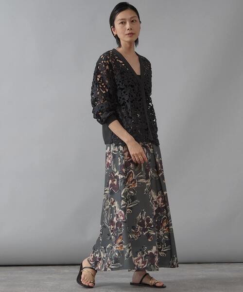 Liesse（リエス）の「レースニットカーディガン（カーディガン/ボレロ・レディース・ホワイト/ブラック・FREE）」の14枚目の写真