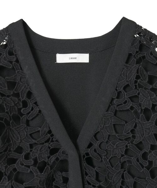 Liesse（リエス）の「レースニットカーディガン（カーディガン/ボレロ・レディース・ホワイト/ブラック・FREE）」の22枚目の写真