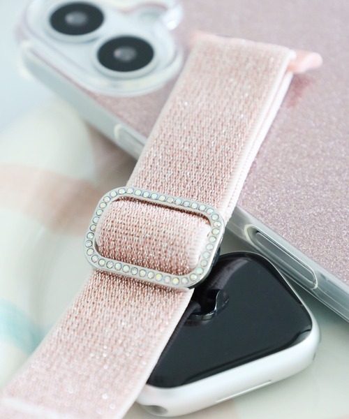 tiny tiny（ティニーティニー）の「Apple Watch / ラメゴムアップルウォッチベルト[tiny tiny(ティニーティニー)]（スマホグッズ・レディース・グレー/ブラック/ピンク・0）」の3枚目の写真