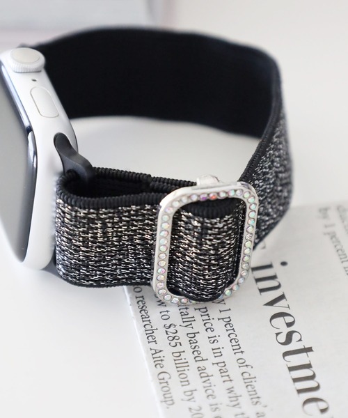 tiny tiny（ティニーティニー）の「Apple Watch / ラメゴムアップルウォッチベルト[tiny tiny(ティニーティニー)]（スマホグッズ・レディース・グレー/ブラック/ピンク・0）」の2枚目の写真