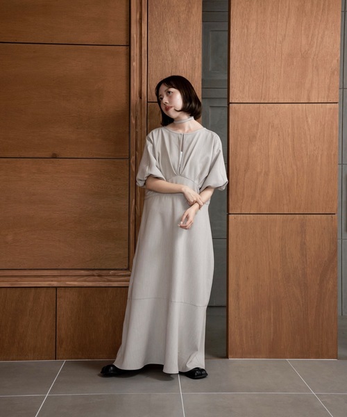 lawgy（ラウジー）の「waist line hole mermaid op / ウエストラインホールマーメードワンピ（ワンピース・レディース・ホワイト/ベージュ・FREE）」の9枚目の写真