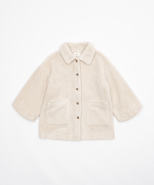 【値下げ】OLUN オルン　きりまる　ルーズ2wayボアコート　ブラウン　S 値下げ】OLUN オルン きりまる ルーズ2wayボアコート ブラウン S