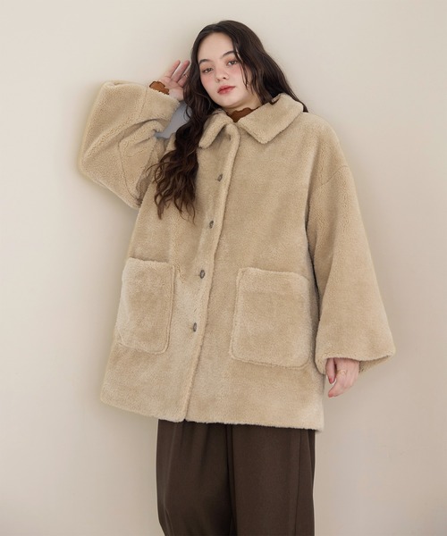 loose 2way boa coat/ルーズ2wayボアコート（その他アウター）｜OLUN